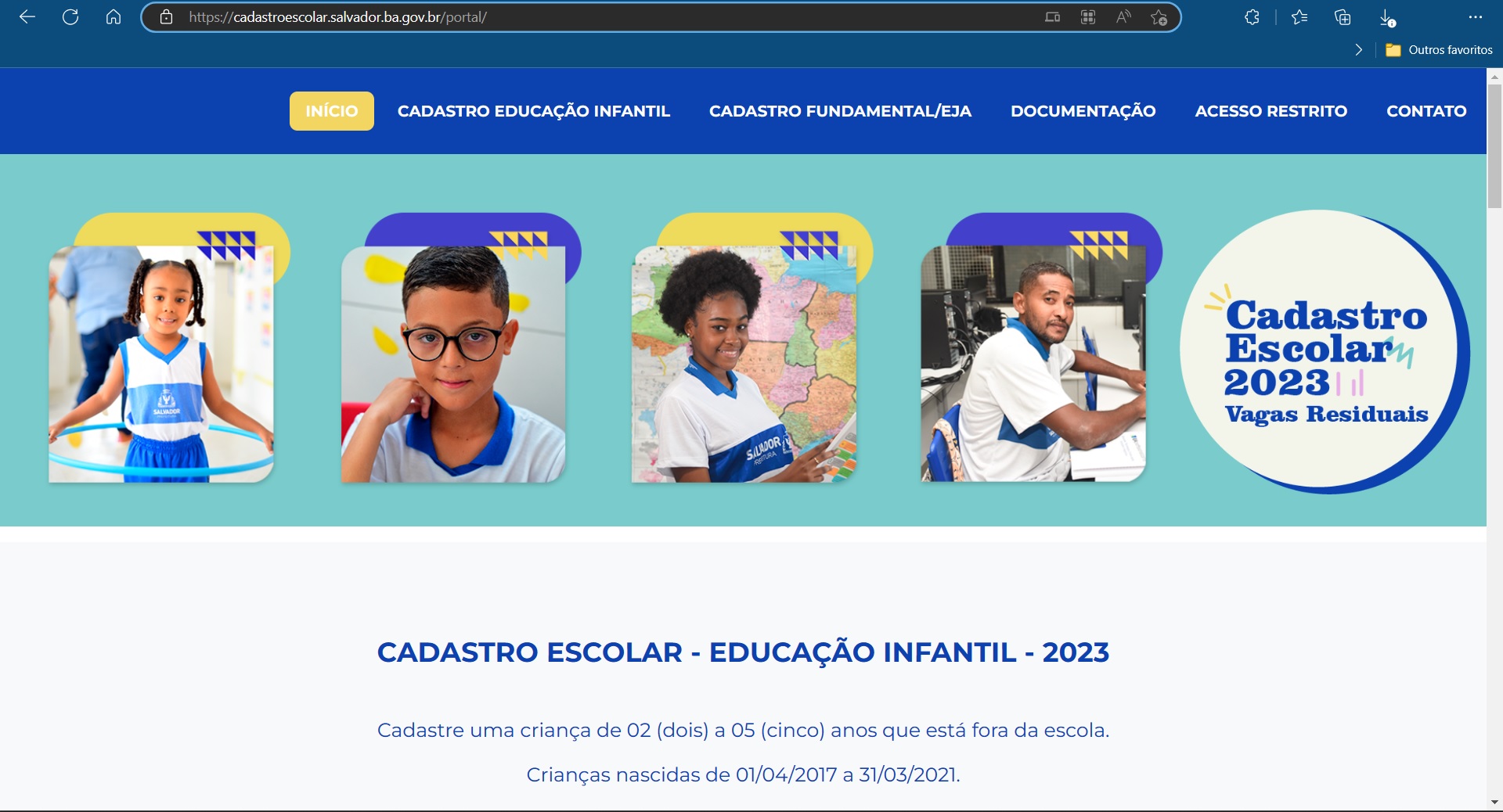 Matrícula Escolar Salvador BA 2024