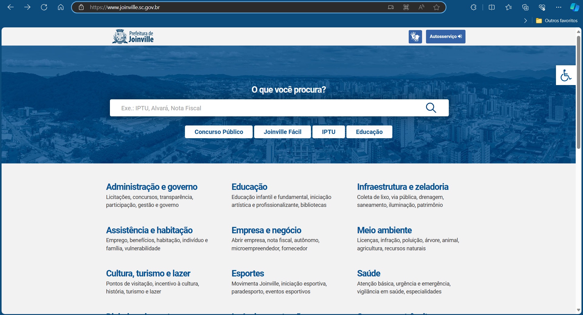 Portal da Prefeitura de Joinville 